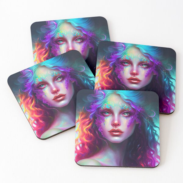 Item preview, Artistic portrait of a beautiful girl ghostly iridescent style designed and sold by Artaverse.