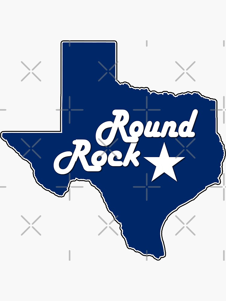 "City of Round Rock Texas Lone Star State Map Navy Blue" Sticker for