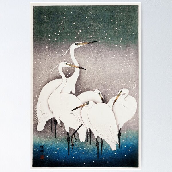 Item preview, Group of Egrets (1925 - 1936) by Ohara Koson designed and sold by TeeARTHY.