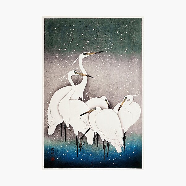 Item preview, Group of Egrets (1925 - 1936) by Ohara Koson designed and sold by TeeARTHY.