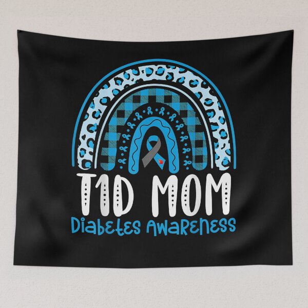 Item preview, Type  diabetes awareness td mom blue ribbon rainbow  designed and sold by AmyShort54.