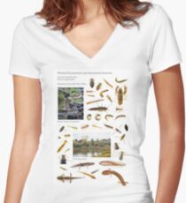 Wetland Ecosystems and Associated Animals Women's Fitted V-Neck T-Shirt