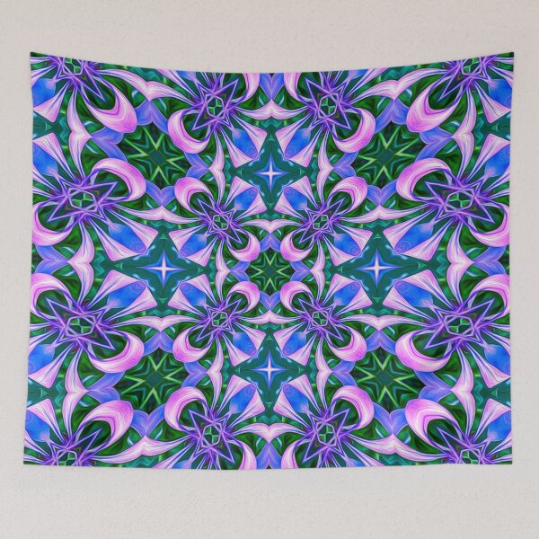 Item preview, Pink and Blue Flower Pattern designed and sold by Patternflower.