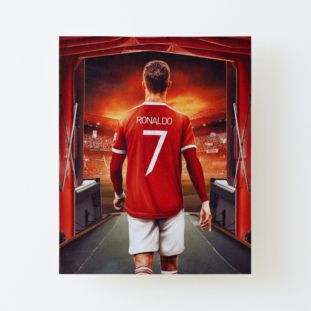 Cristiano Ronaldo Art Canvas-CR7 in Orange Jersey Kick The Ball