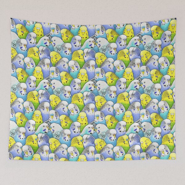 Item preview, Colourful Budgies Parakeet Pattern designed and sold by MaratusFunk.