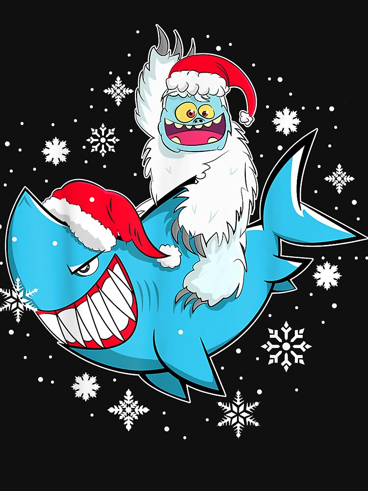 Yeti to party shark santa hat christmas pajama xmas 