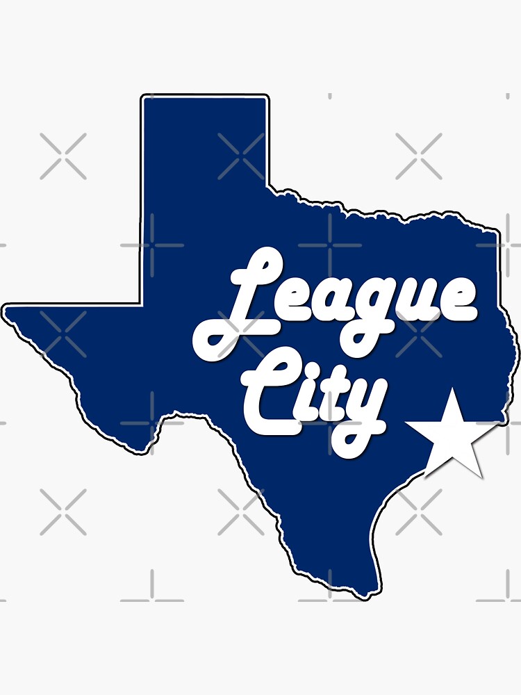 "League City Texas Lone Star State Map Navy Blue" Sticker for Sale by