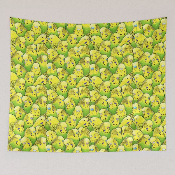 Item preview, Green Yellow Budgies Parakeet Pattern designed and sold by MaratusFunk.