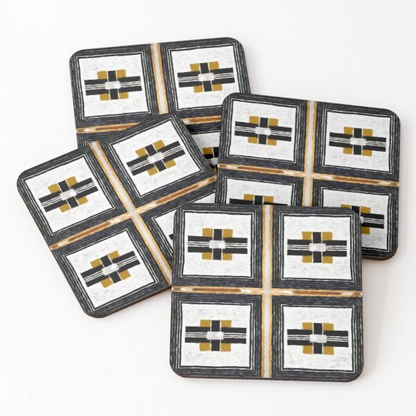 Item preview, Abstract Ginger Yellow and Black Art Deco Mosaic designed and sold by Zeph1.
