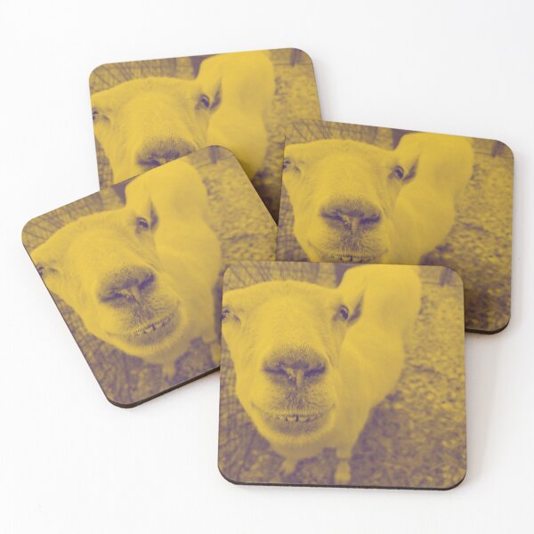 Item preview, mellow yellow smiling goat designed and sold by AspieConjures.