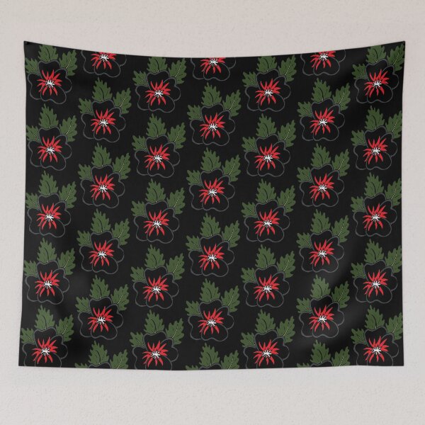 Item preview, Single wild black and red pansy flower illustration  designed and sold by AngelDawnDesign.