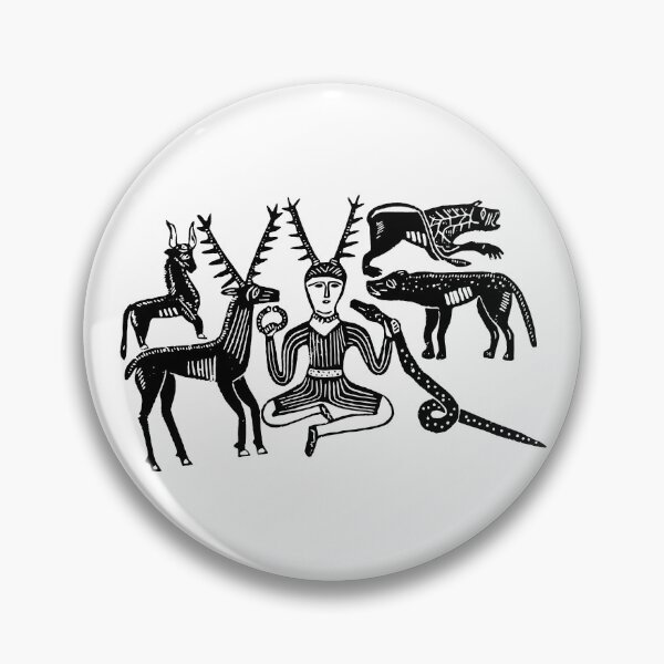 Item preview, God Cernunnos and Animals from the Gundestrup Cauldron (Black Ink Version) designed and sold by laforma.
