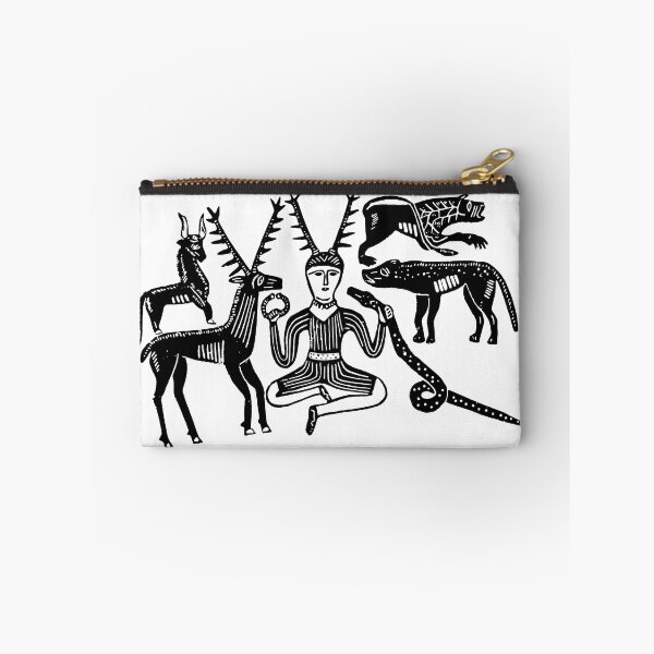 Item preview, God Cernunnos and Animals from the Gundestrup Cauldron (Black Ink Version) designed and sold by laforma.