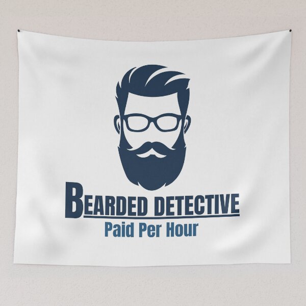 Item preview, detective barbudo designed and sold by Quirky Dez.