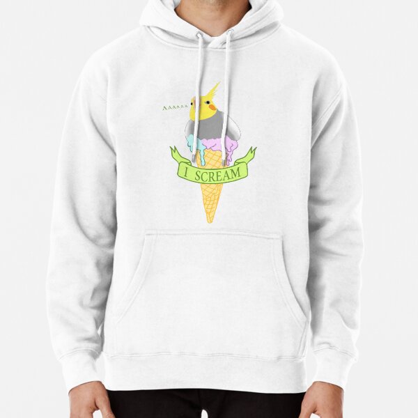 I scream - ice cream cockatiel Pullover Hoodie