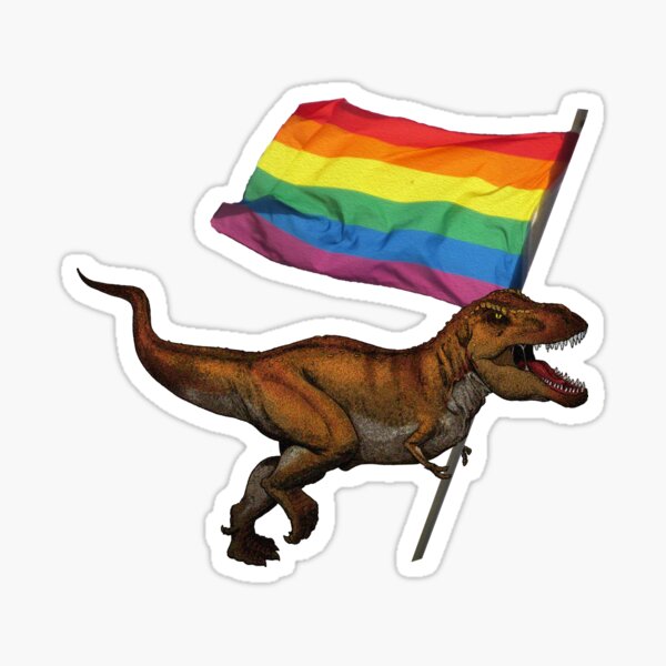 LGBT Pride Flag Tyrannosaurus Rex Sticker