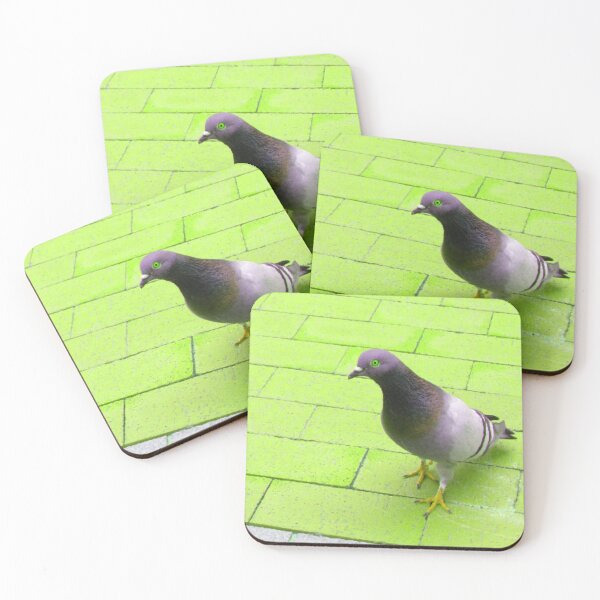 Item preview, pigeon in neon green designed and sold by AspieConjures.