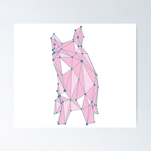 Item preview, Cute little piggy low poly diamond style designed and sold by StudioRenate.