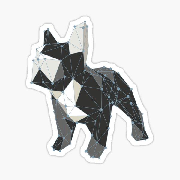 Cute little french bulldog low poly Sticker