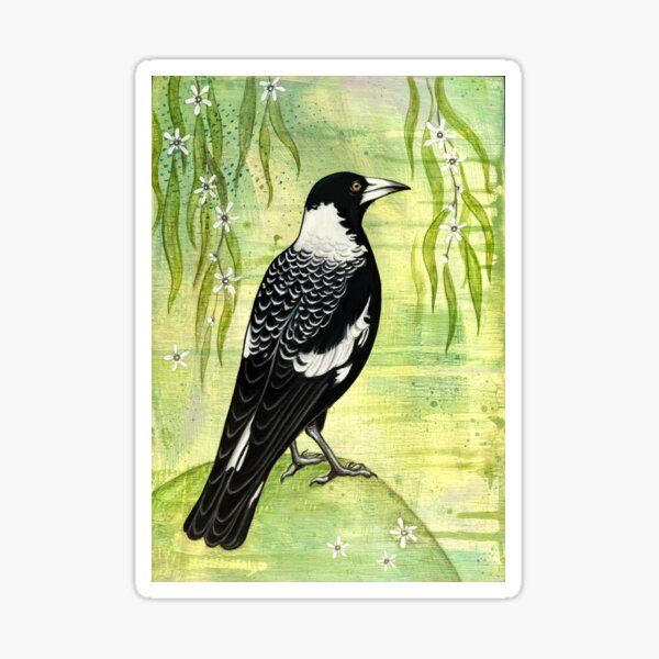 Item preview, Lady Magpie in Green designed and sold by Esti Nagy.
