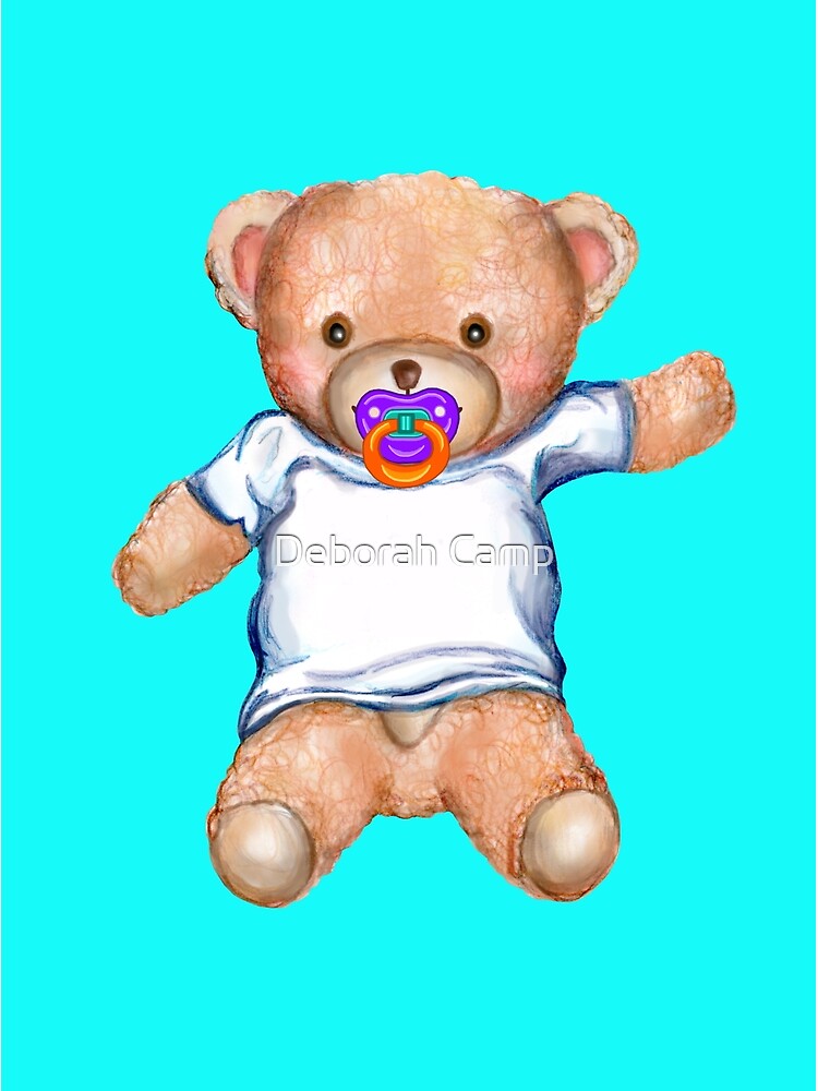 "Baby Teddy Bear Toy with Pacifier" Poster for Sale by DeborahCamp