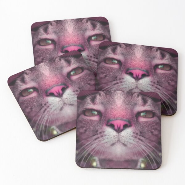 Item preview, alien cat in neon pink designed and sold by AspieConjures.