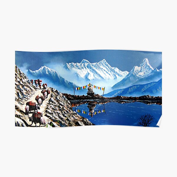 Vue panoramique de l'Annapurna Mountain Nepal Poster
