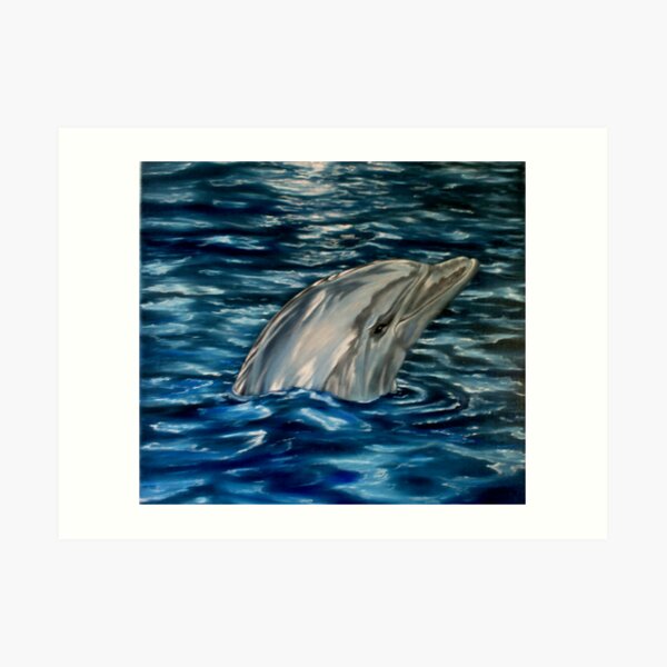 Dolphin Curiosity - Oil Painting Art Print