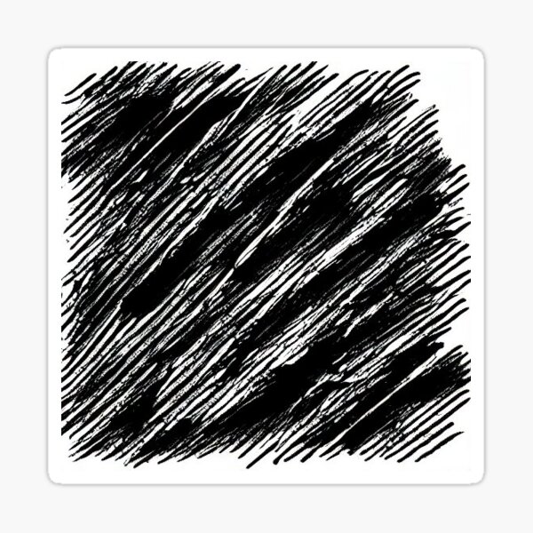 " black scribble lines on white background" Sticker for Sale by