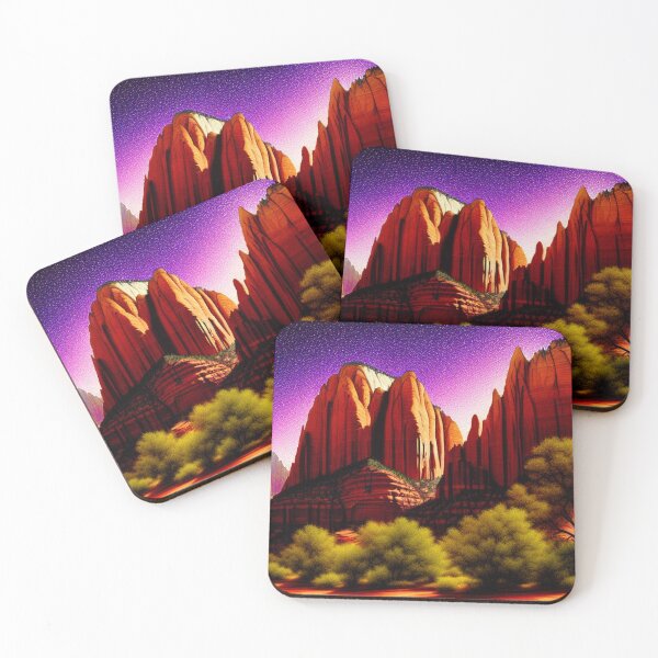 Item preview, Zion National Park Ethereal digital painting with Dramatic Coloring 1 , Sandstone Cliffs designed and sold by DiatomDesigns.