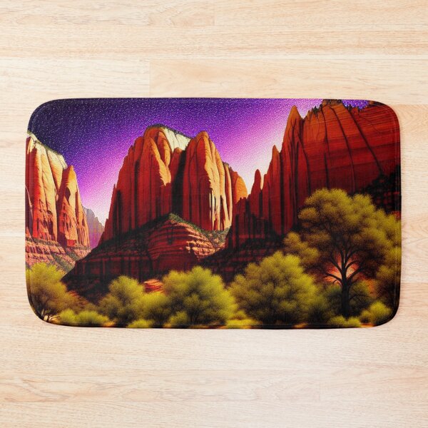 Item preview, Zion National Park Ethereal digital painting with Dramatic Coloring 1 , Sandstone Cliffs designed and sold by DiatomDesigns.