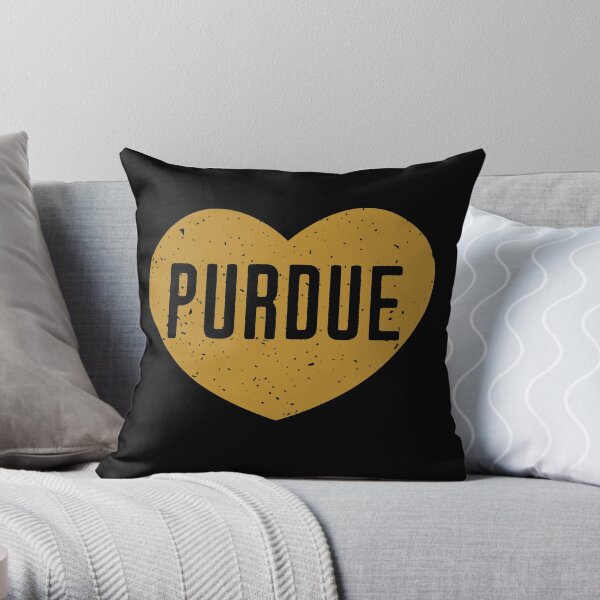 Purdue University Heart Throw Pillow