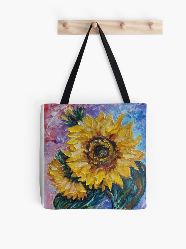 Bolsa de tela «Ese girasol de la técnica del cuchillo de paleta del estado  del girasol» de ArtOLena | Redbubble