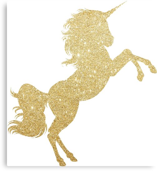 &quot;Gold glitter unicorn&quot; Canvas Print by NaughtyCat | Redbubble