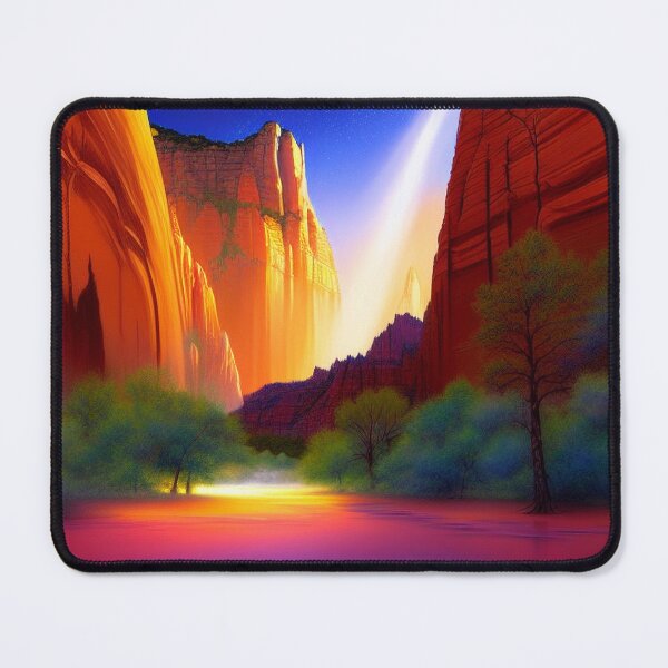 Item preview, Zion National Park Ethereal digital painting with Dramatic Coloring 2 , Sandstone Cliffs designed and sold by DiatomDesigns.