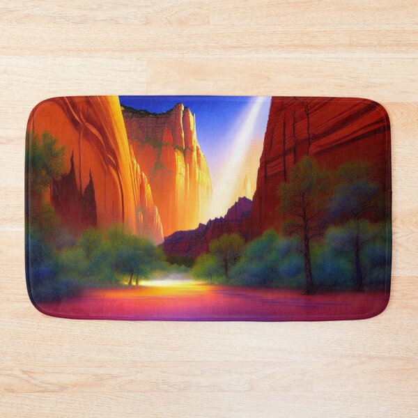 Item preview, Zion National Park Ethereal digital painting with Dramatic Coloring 2 , Sandstone Cliffs designed and sold by DiatomDesigns.