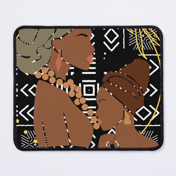 Item preview, Black Woman Turban on beautiful mudcloth print designed and sold by lesovybze.