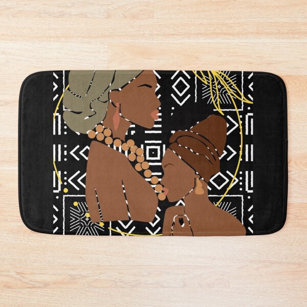 Item preview, Black Woman Turban on beautiful mudcloth print designed and sold by lesovybze.