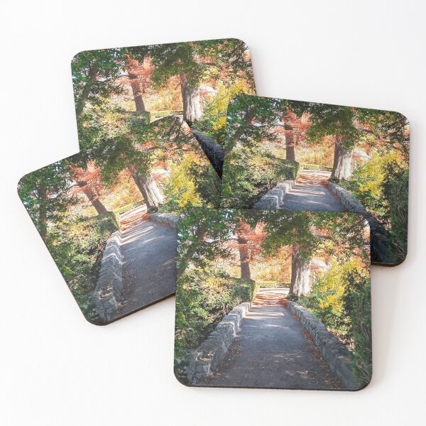 Item preview, Magic Fairy Autumn Stone Bridge Leaves red yellow orange and green nature pretty delicate foliage designed and sold by sandpaperdaisy.