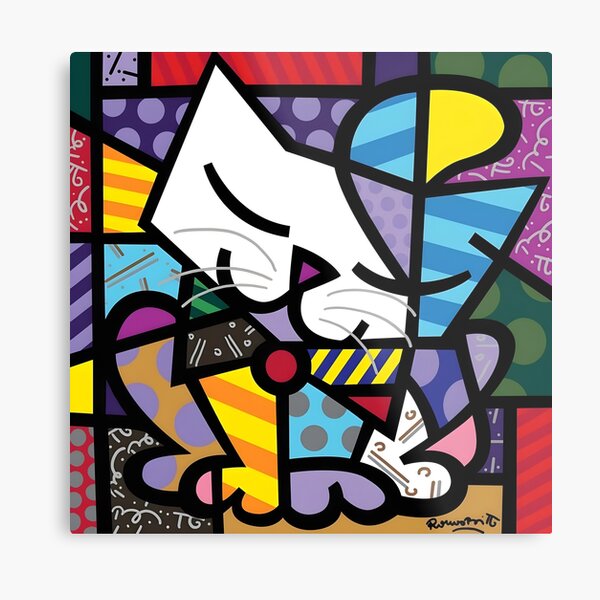 Sleeping Color Cat Romero Metal Print