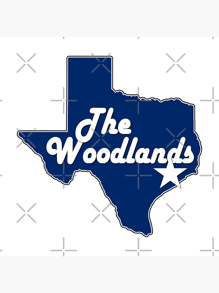 "City of The Woodlands Texas Lone Star State Map Navy Blue" Poster for