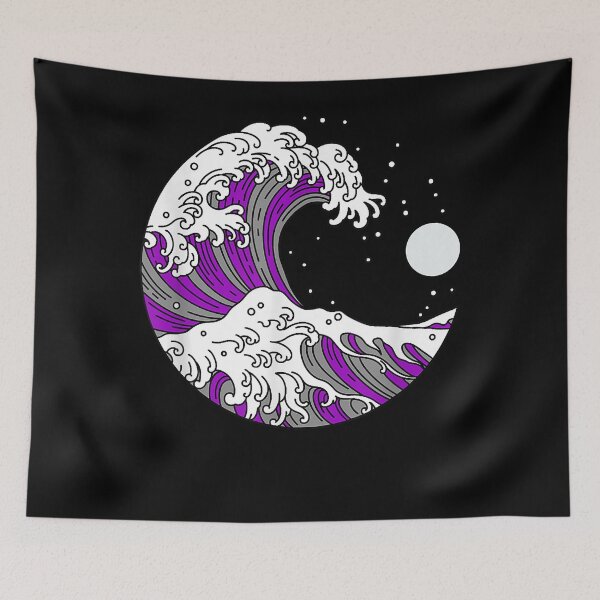 Item preview, Asexual pride japanese wave, lgbtq ace flag, lgbt asexuality designed and sold by MarkMille76.