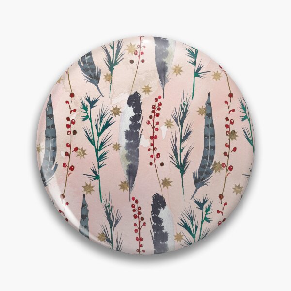 Item preview, Bohemian Christmas Design with Feathers and Berries designed and sold by SixelaDesign.