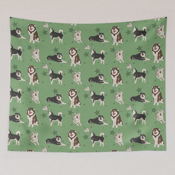Item preview, Alaskan Malamute Pattern Sage designed and sold by Ashley Gagnon.