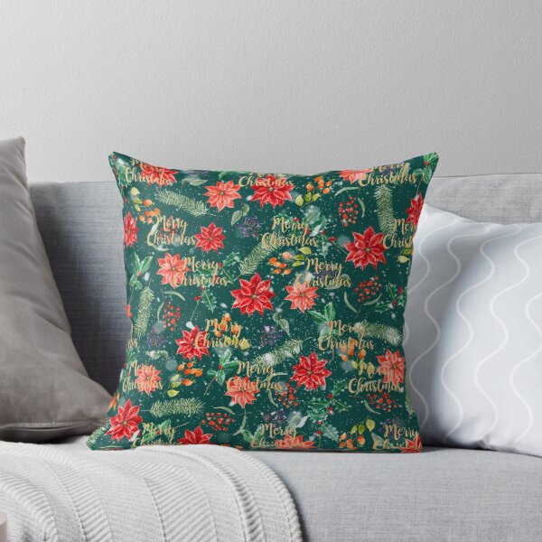 Item preview, Green and Red Christmas Pattern with Leaves designed and sold by SixelaDesign.