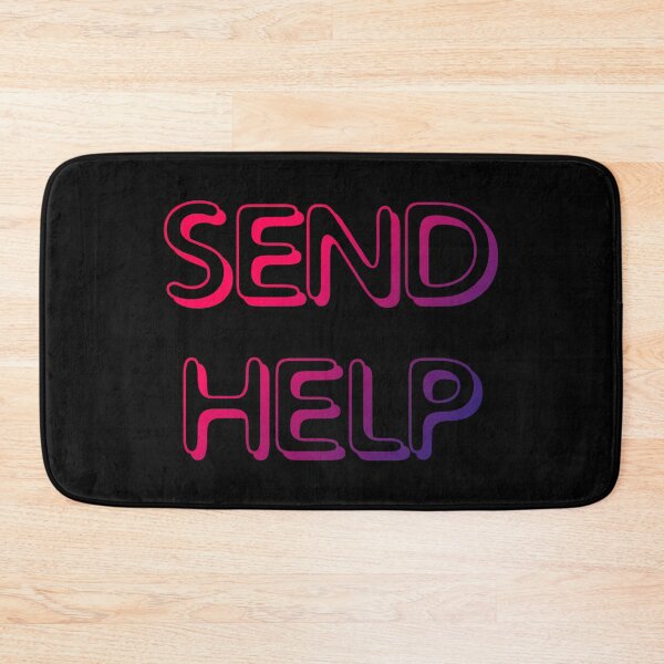 Item preview, SEND HELP NOW red blue gamer neon retro script sign text meme designed and sold by sandpaperdaisy.
