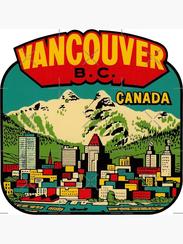 "Downtown Vancouver BC Vintage Travel Decal" Poster for Sale by hilda74