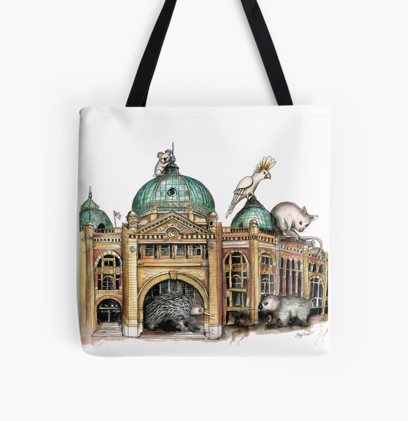 Flinders street station Melbourne All Over Print Tote Bag