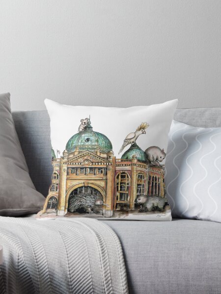 Flinders street station Melbourne Throw Pillow