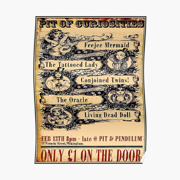 CIRCUS SIDESHOW : Vintage Curiosities Advertising Print Poster